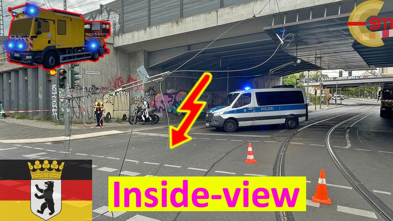 [BERLIN] Der GAU | Oberleitung reißt ab durch LKW | Verkehrschaos | Einsatzfahrt inside-view | 036