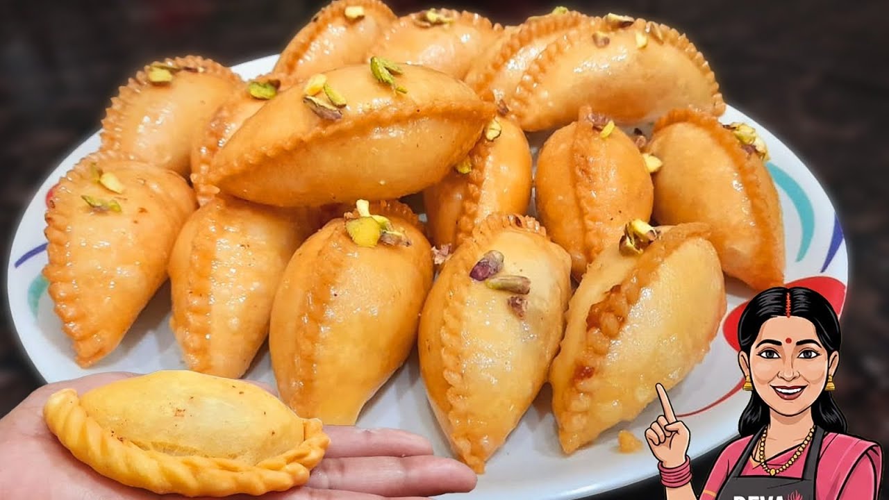 हलवाई वाली मावा की 1 दम खस्ता रस भरी गुजिया 😍 | न कोई साँचा, न फालतू मेहनत | Holi Special
