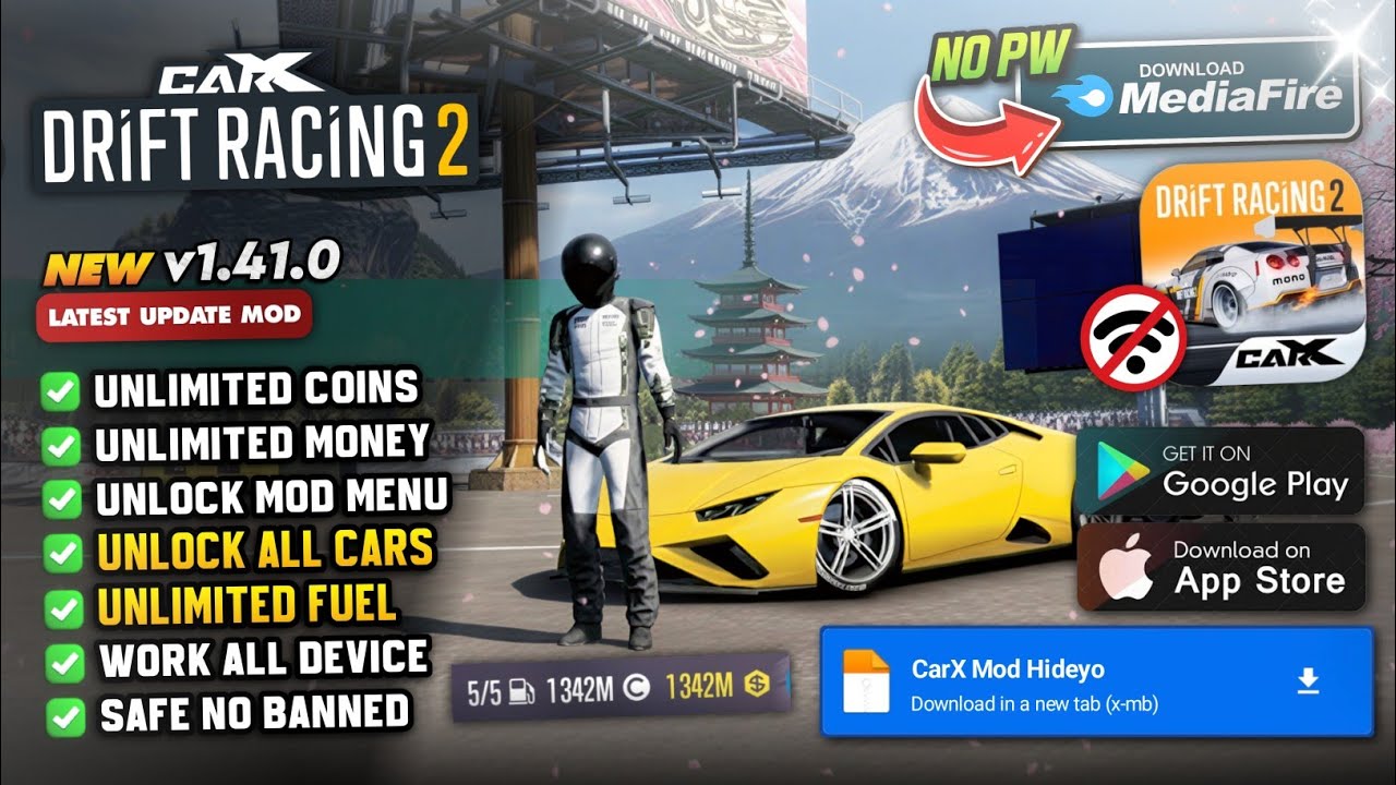 CarX Drift Racing 2 Mod Apk Versi 1.41.0 Terbaru 2026 - Unlimited Money & Unlock All Cars No Reset