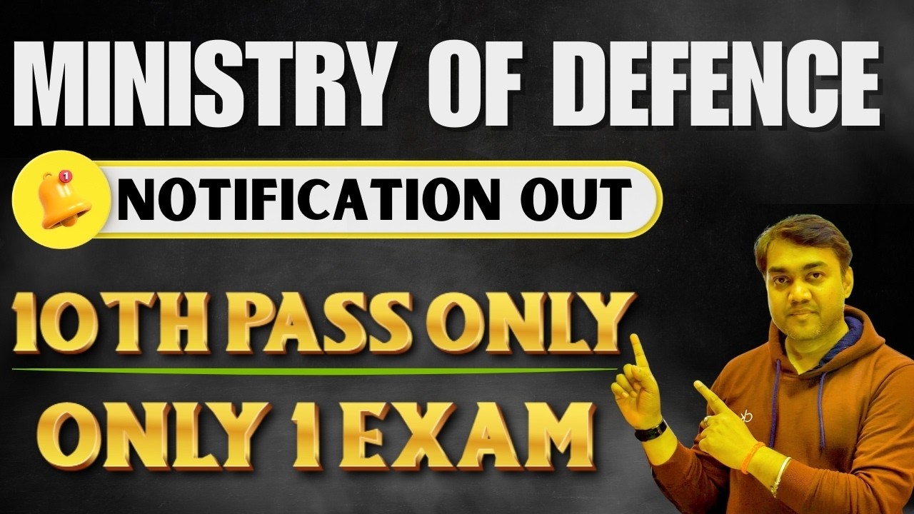 Ministry of Defence Notification Out - सिर्फ एक ही Exam और Selection | 10th Pass govt jobs #govtjobs