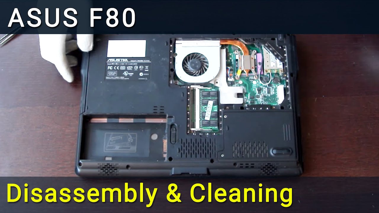 Asus F80 Demontaż, czyszczenie wentylatora i wymiana pasty termoprzewodzącej