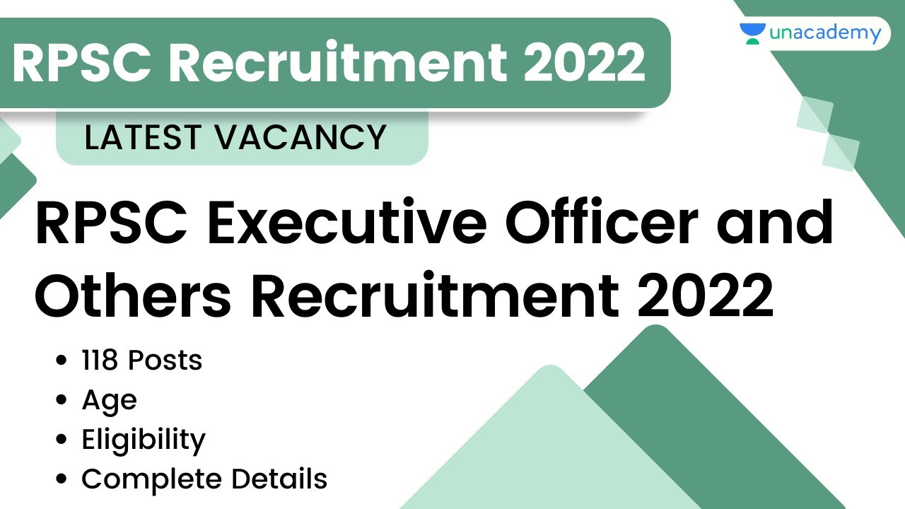 RPSC Executive Officer and Others Recruitment 2022 | Latest Govt Job Vacancy 2022 | Complete Details