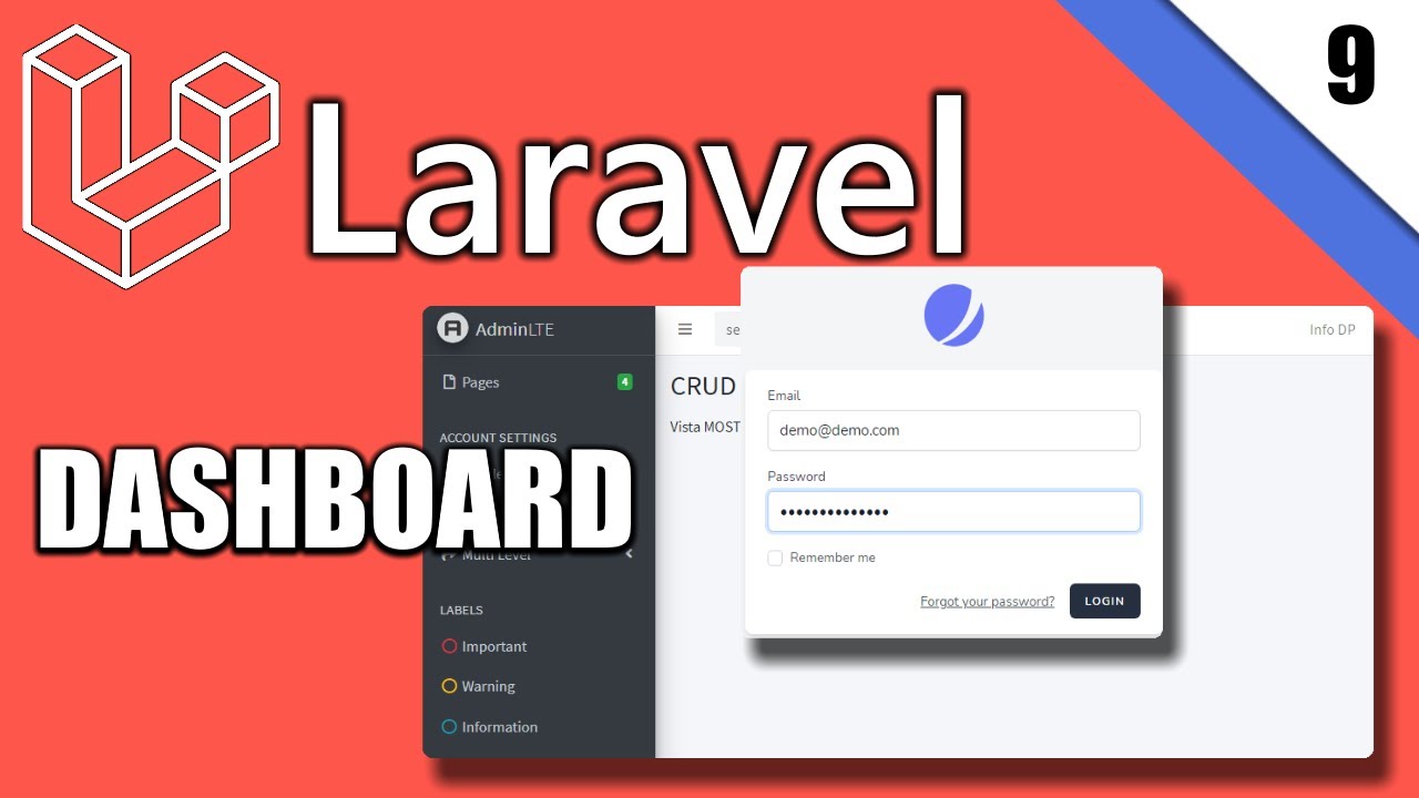 9/12 - Dashboard - Cómo implementar Admin LTE en Laravel