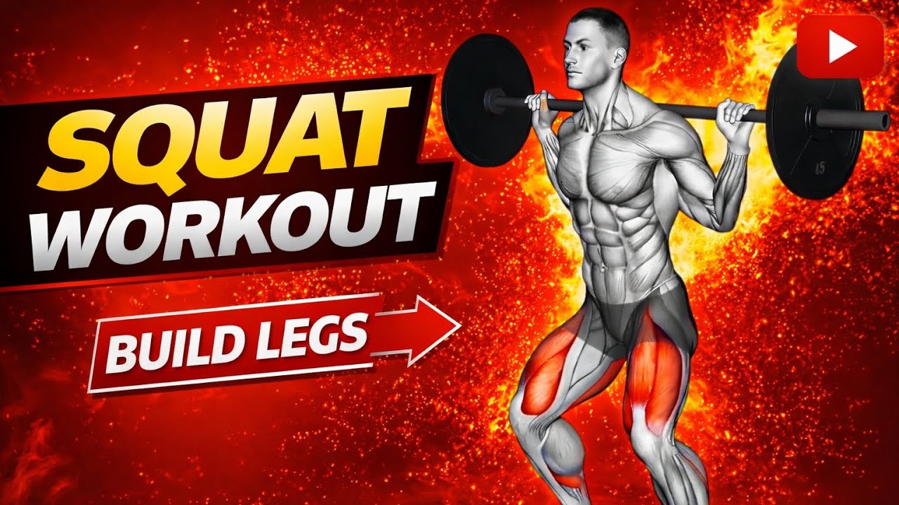 SQUAT WORKOUT 🔥 Build Bigger Legs Fast  Leg Day Muscle Growth#SquatWorkout#GymWorkout#MuscleBuilding