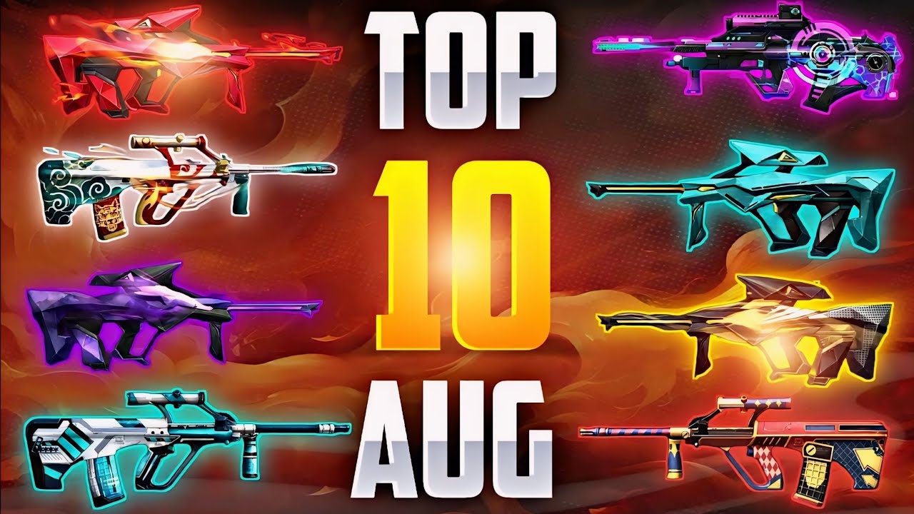 TOP 10 AUG GUN SKIN | BEST AUG GUN SKIN IN FREE FIRE | FF BEST AUG GUN SKIN | NEW RING EVENT IN FF