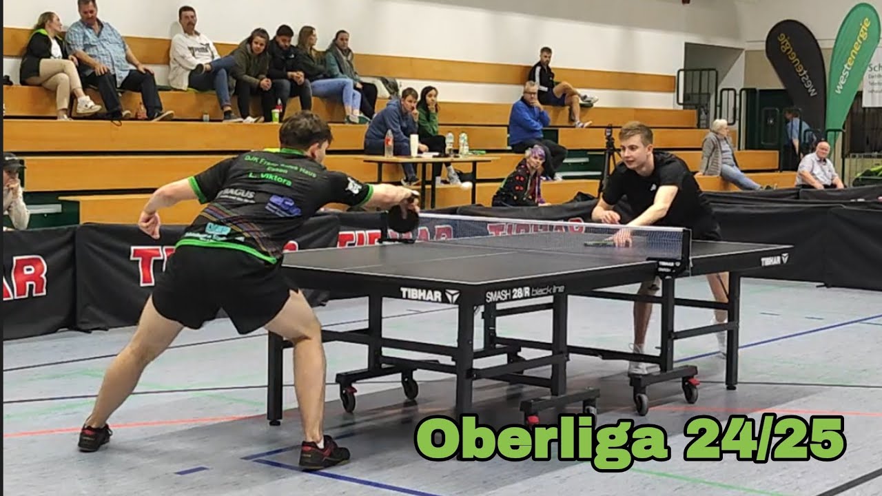 Handspiel im Tischtennis als spa&szlig;iger Moment f&uuml;r alle - Leon Viktora [2042] vs Tim Gras [1851]