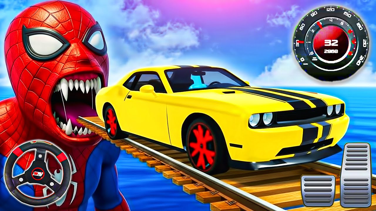 Impossible GT Car Stunt Racing | Superhero Spider Car Master Driving Simulator - Android GamePlay