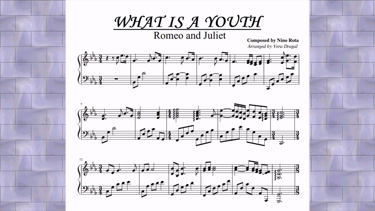 Romeo And Juliet (What is a Youth) - Nino Rota, Piano Version with PDF