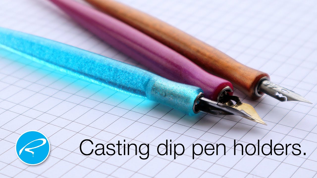 DIY dip pen holder. Resin casting your own pens.