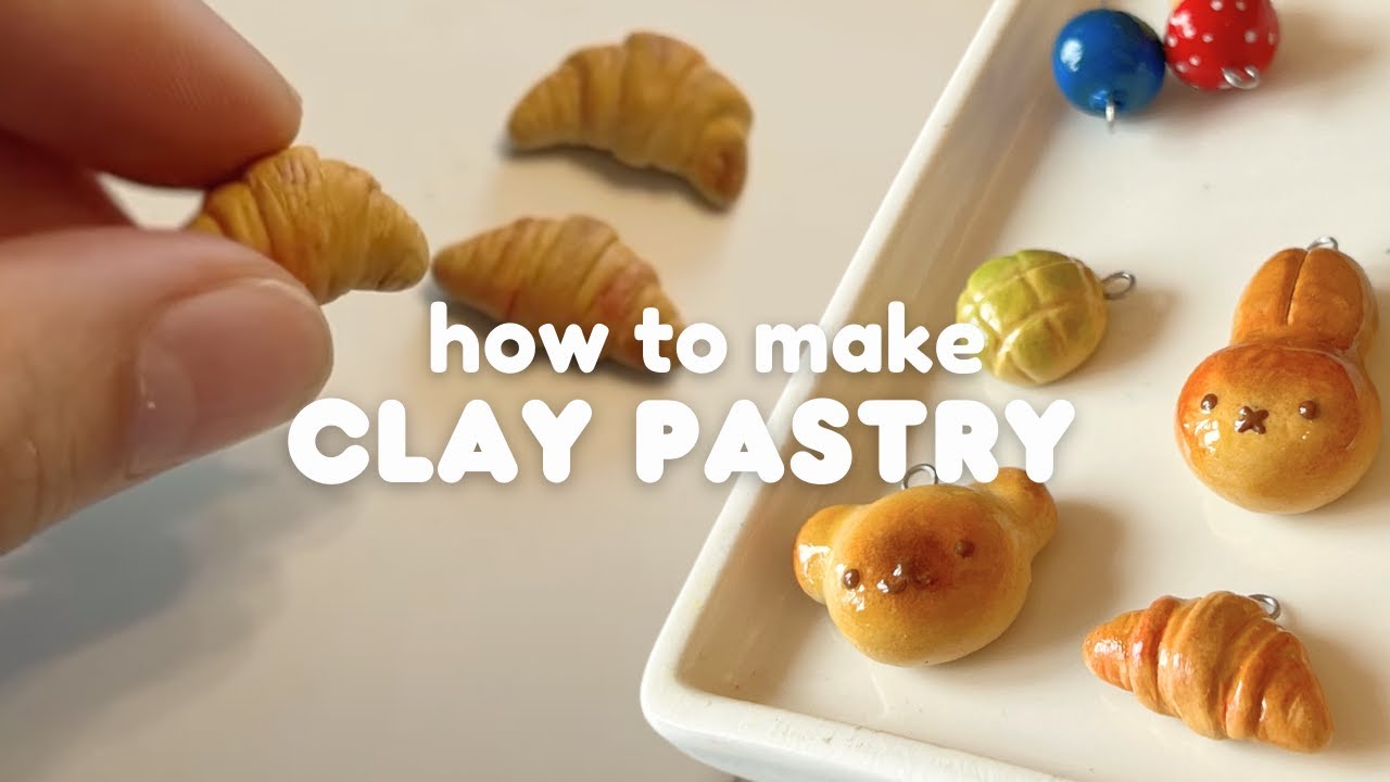 DIY 🥐 how to make cute bread with polymer clay