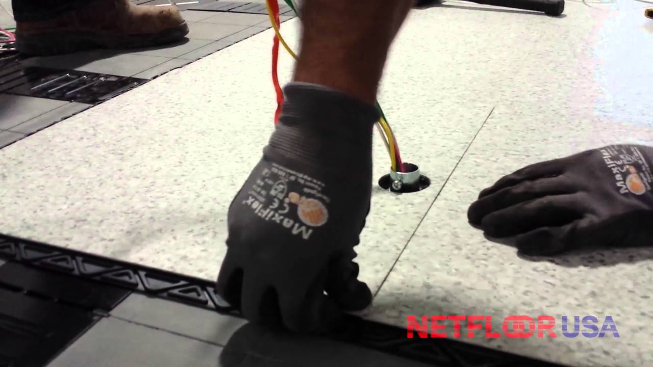 How to Install Finish Floor Tiles on a Cable Management Floor - Netfloor USA
