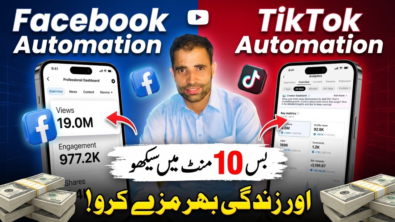 Facebook, & TikTok Automation Complete Course | Zero to Pro | Full Step-by-Step Guide (Urdu/Hindi)