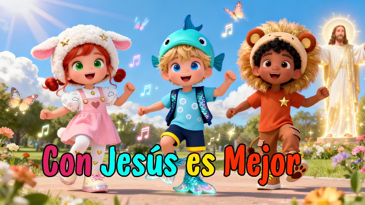 ¡Con Jesús es Mejor! 💖 Canción Cristiana Infantil Alegre | Alabanza Tierna para Niños