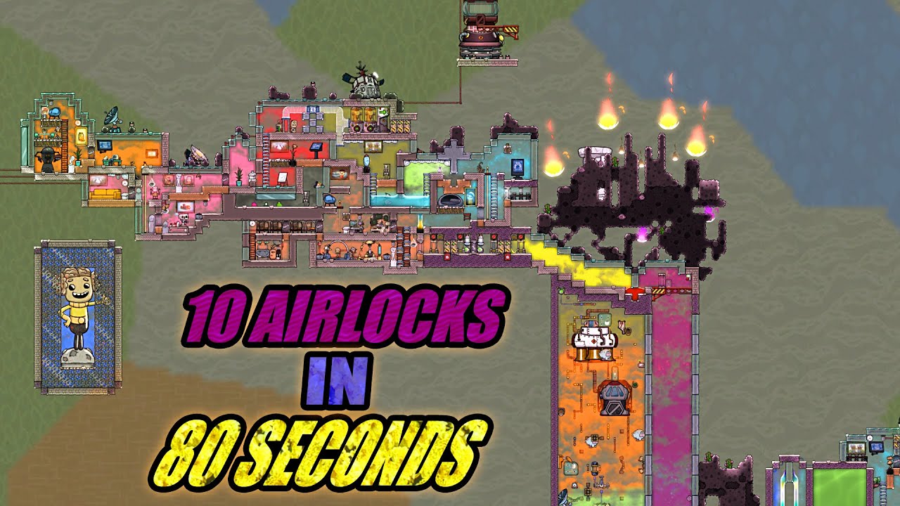 10 Airlocks in 80 Seconds - Oxygen Not Included