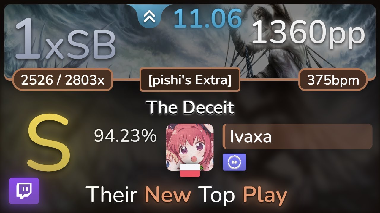 🔴 11.1⭐ Ivaxa | Fleshgod Apocalypse - The Deceit [pishi's Extra] +DT 94.23% | 1360pp 1xSB - osu!