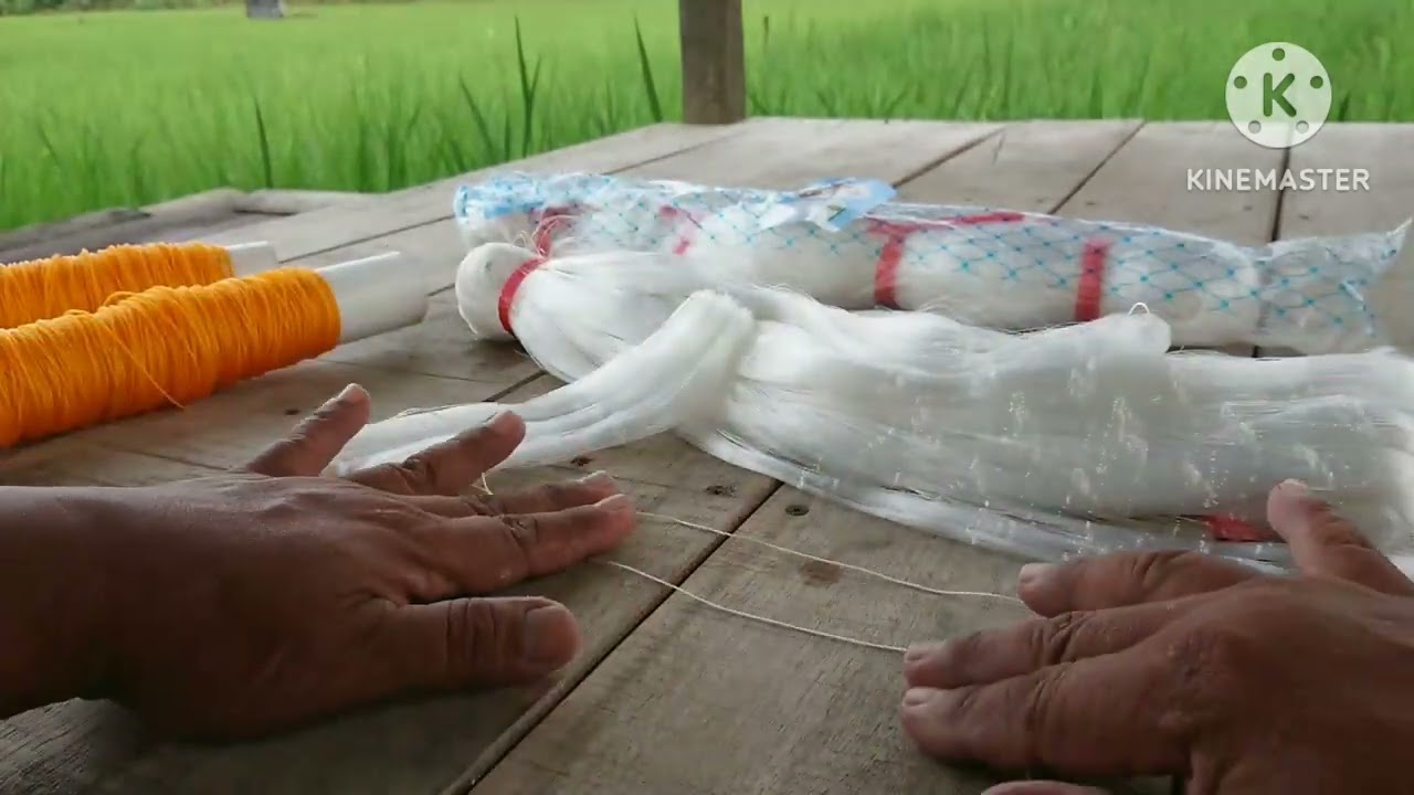 Cara pasang tali ke jaring burung pipit sawah ( tutorial pemasangan tali jaring )
