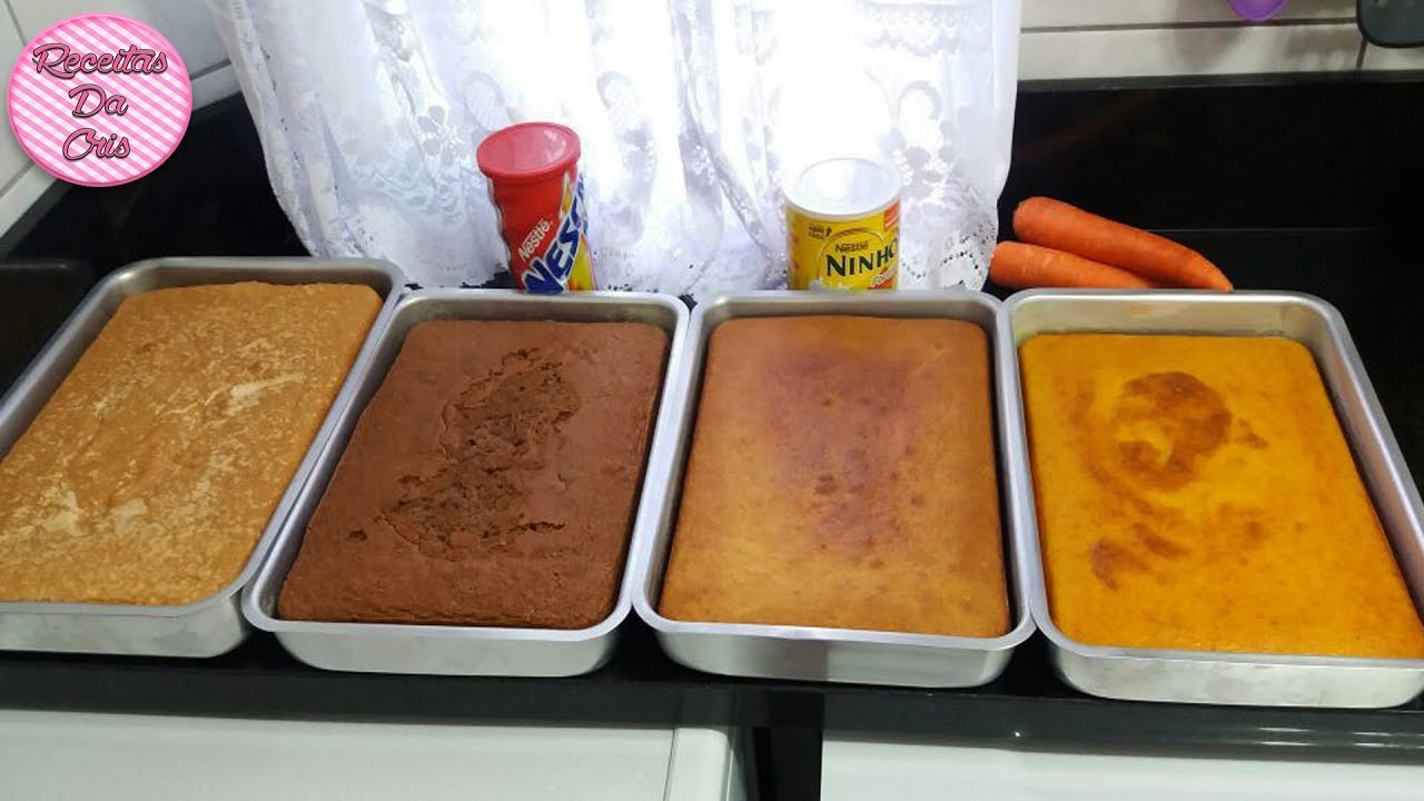 BOLO NO POTE DA CRIS PARTE 1 - 4 Massas Para Bolos | RECEITAS DA CRIS