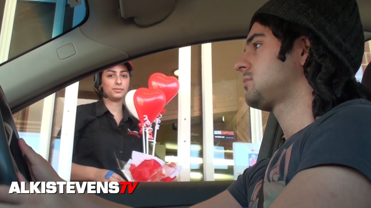 VALENTINE'S DAY DRIVE-THRU PRANK!