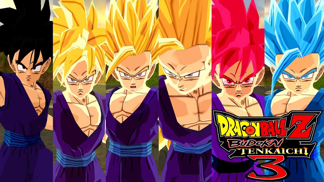 Teen Gohan SSJ,SSJ2,SSJ3,SSJGod and SSJBlue - Dragon Ball Z Budokai Tenkaichi 3