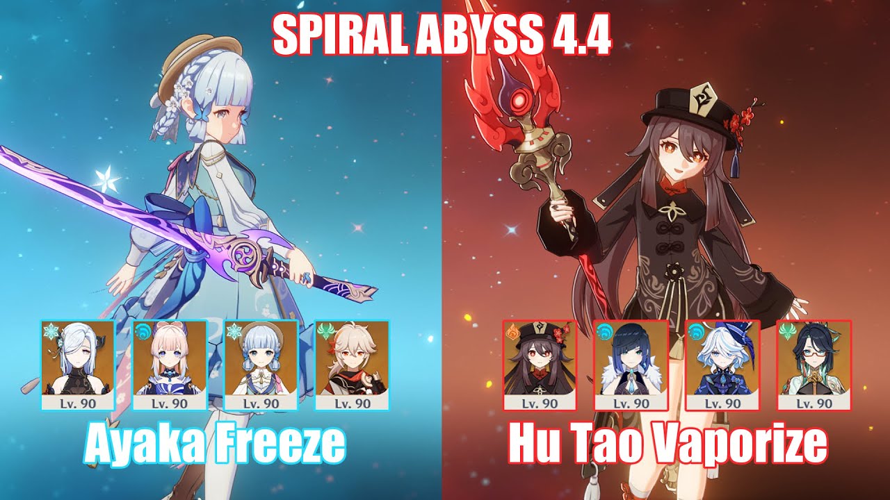 C0 Ayaka Freeze & C0 Hu Tao Xianyun Vaporize | Spiral Abyss 4.4 | Genshin Impact
