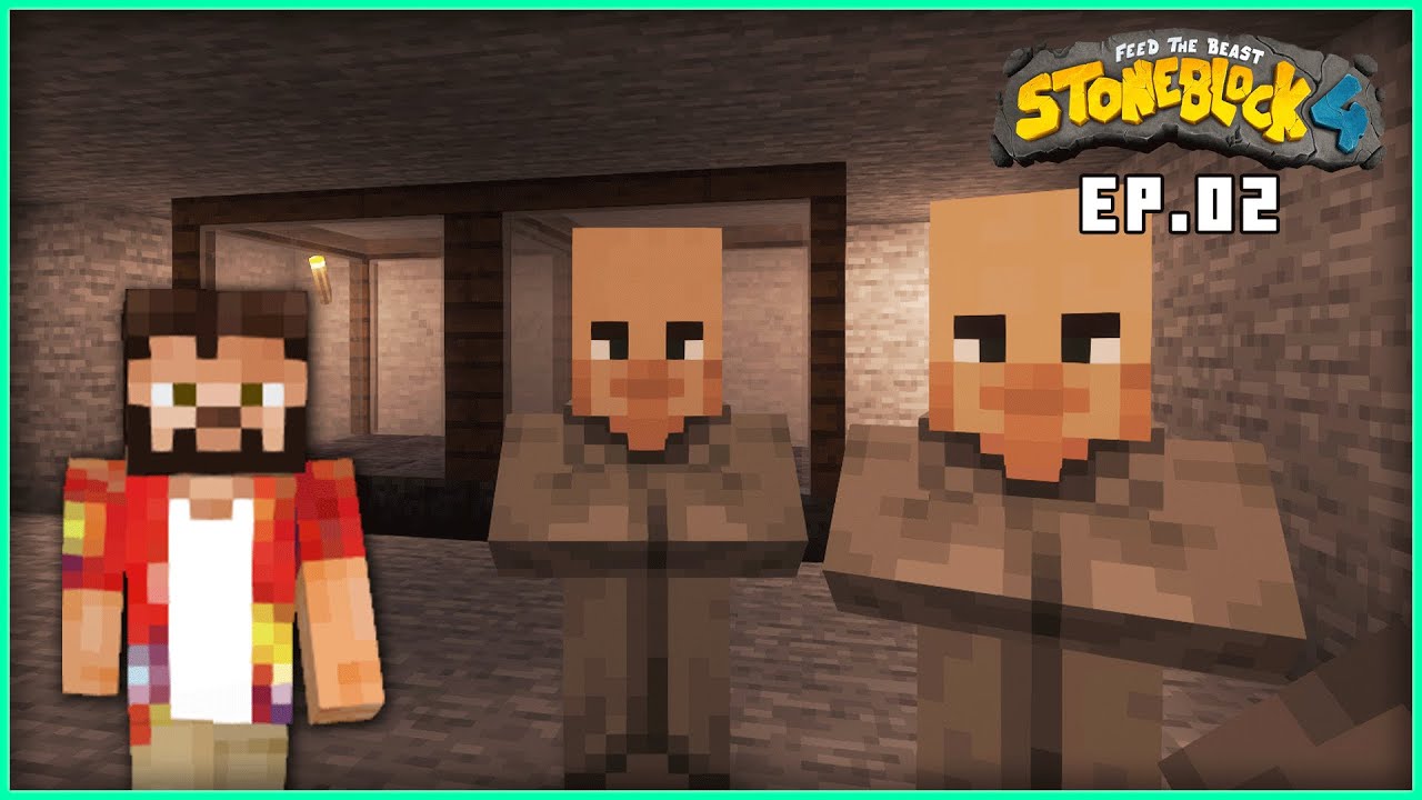 Stoneblock 4 Ep.2 - Unearther Setup (Villager Automation Coming!)