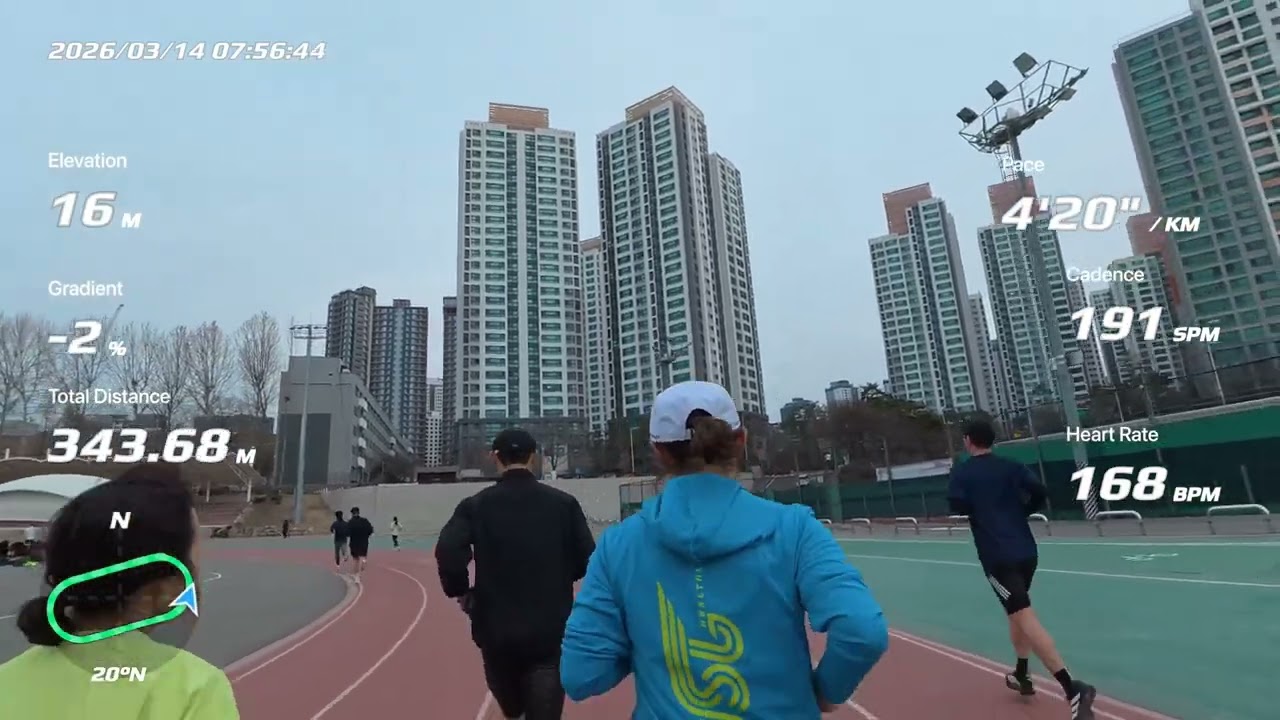 2026.03.14 토요일 서울 Saturday Seoul, 1km, 4:21/km, 1min