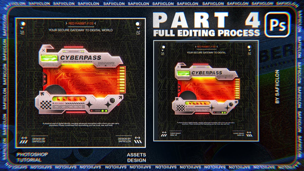 Step-by-Step CYBERPASS RED RABBIT Poster Design | Part 4 : FULL EDITING PROCESS