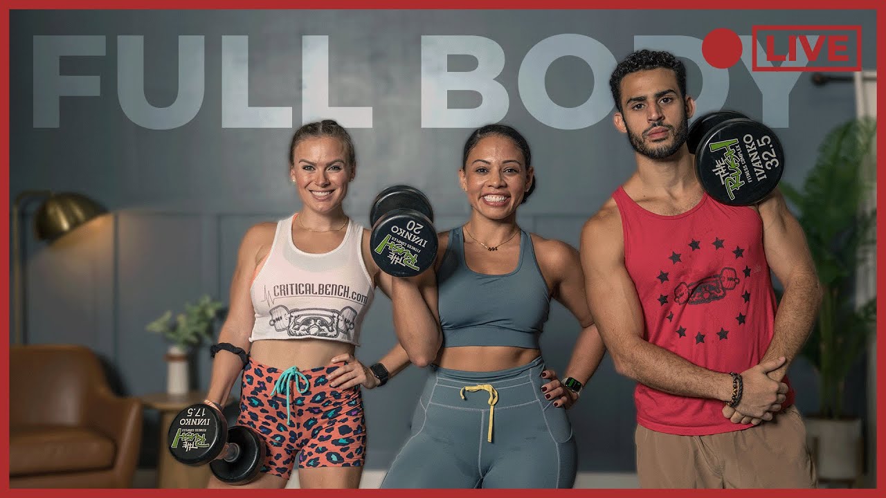 12 Minute FULL BODY Dumbbell Workout with Tash, Zach & Ashley