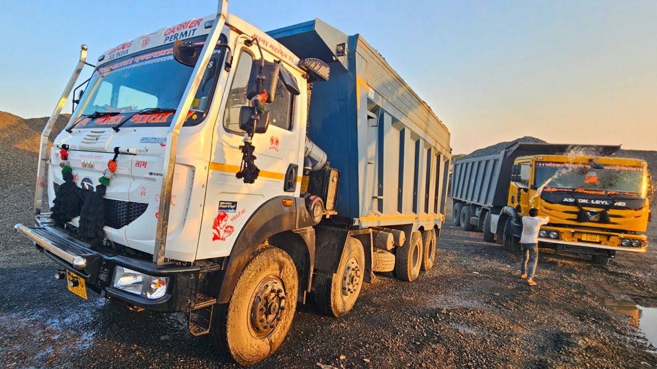 TATA Signa Bs6 New Tipper Truck offroading drawing Indian truck driver lifestyle 