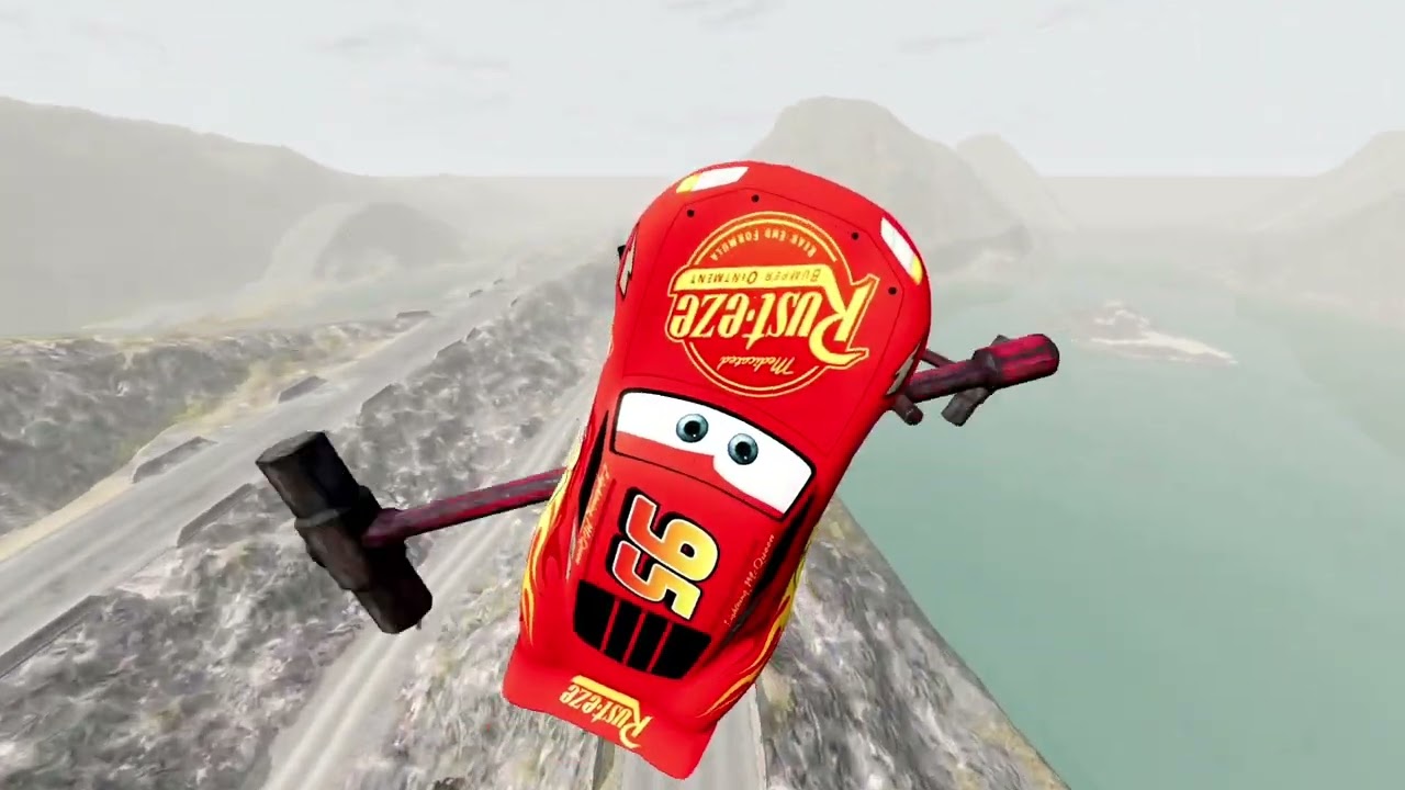 Lightning McQueen vs Supercars – Deadly Extreme Challenge | BeamNG.drive Crash Test