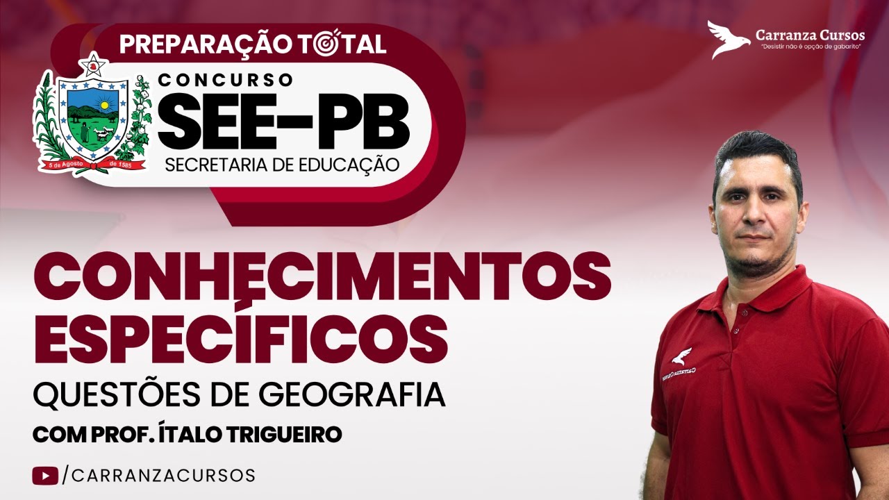 SEEPB - Conhecimentos Específicos - Questões de Geografia