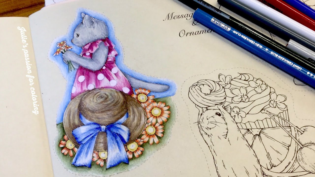 MENUET DE BONHEUR by Kanoko Egusa - prismacolor pencils - color along