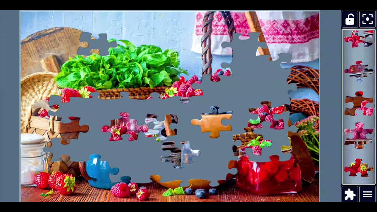 Fresh Ingredients Strawberry & Asparagus Jigsaw Puzzle Challenge | Relaxing Puzzle Solving Sound