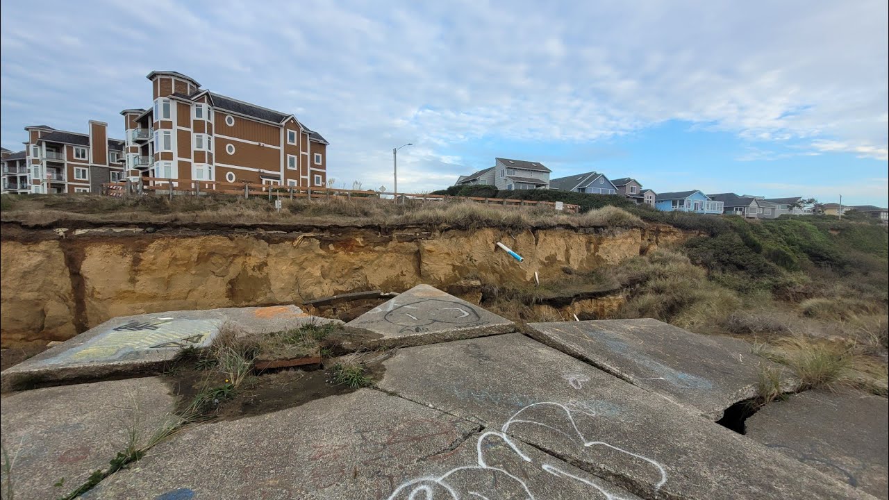 Buildings Crumbling Into The Sea