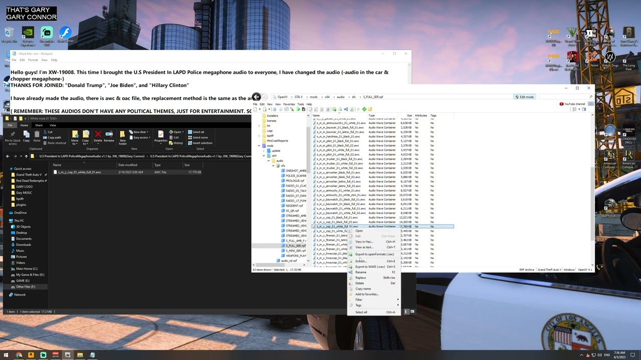 JUST THE TUTORIAL VIDEO for installation of police megaphone audio :)