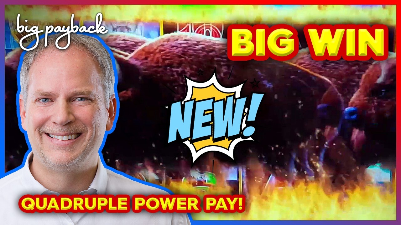 Rare QUADRUPLE Power Pay on Buffalo Power Pay Slots!