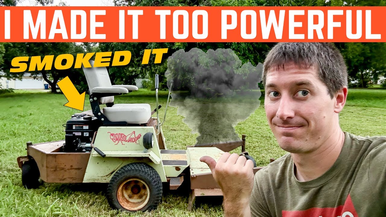 My Engine Swapped Grasshopper Mower Is TOO Powerful... It Let The Smoke Out