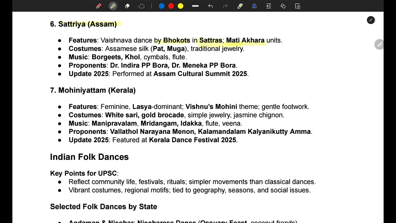 Art and Culture L-  6| Indian Classical and Folk Dances| UPSC CSE |PSC |Quick