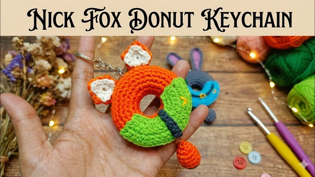 🌈 Crochet Zootopia 2 Amigurumi 🐰How to Crochet Nick Fox Donuts Keychain From Zootopia 2