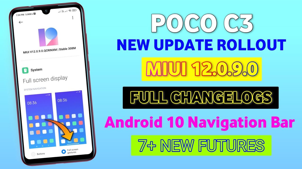 POCO C3 MIUI 12.0.9.0 Update Full Changelogs | 7+ New Features | Navigation Bar | How To Update