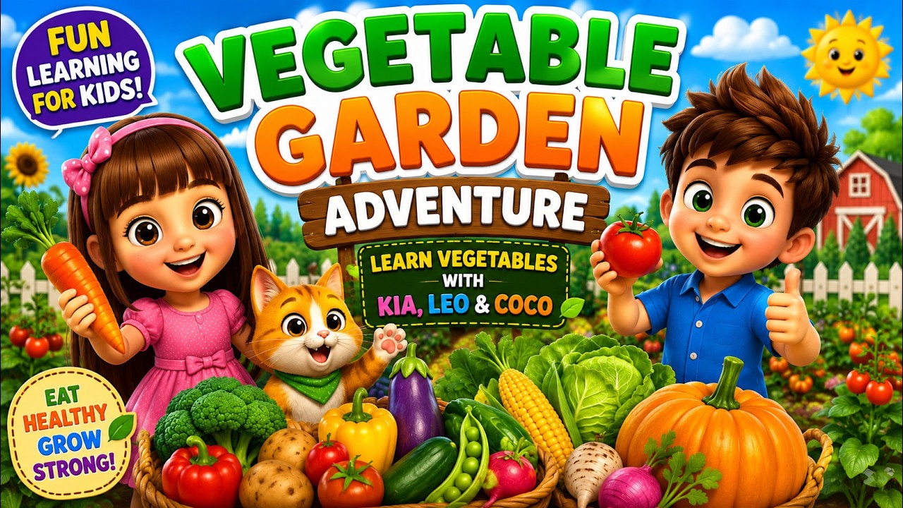 Vegetable Garden Adventure for Kids 🥕 | Learn Vegetables | kindergarten learning videos