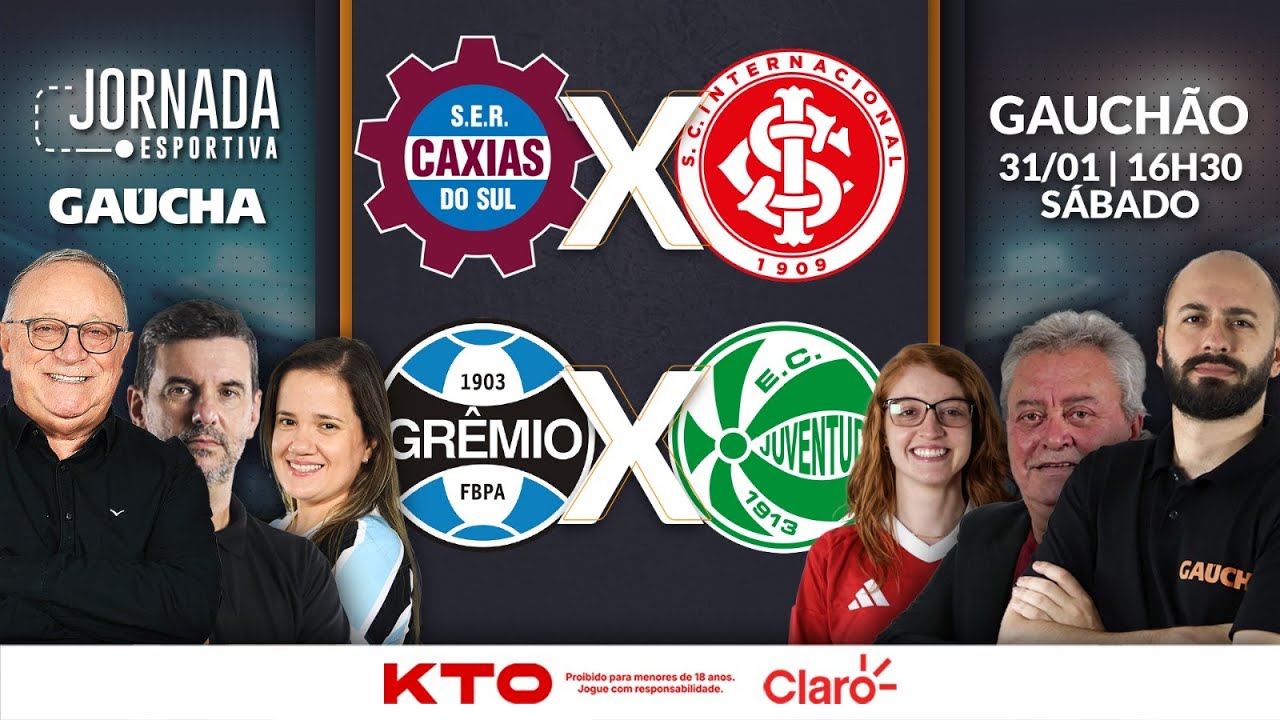 AO VIVO: GRÊMIO X JUVENTUDE | CAXIAS X INTER | GAUCHÃO | 6ª RODADA | JORNADA DIGITAL | 31/01/2026