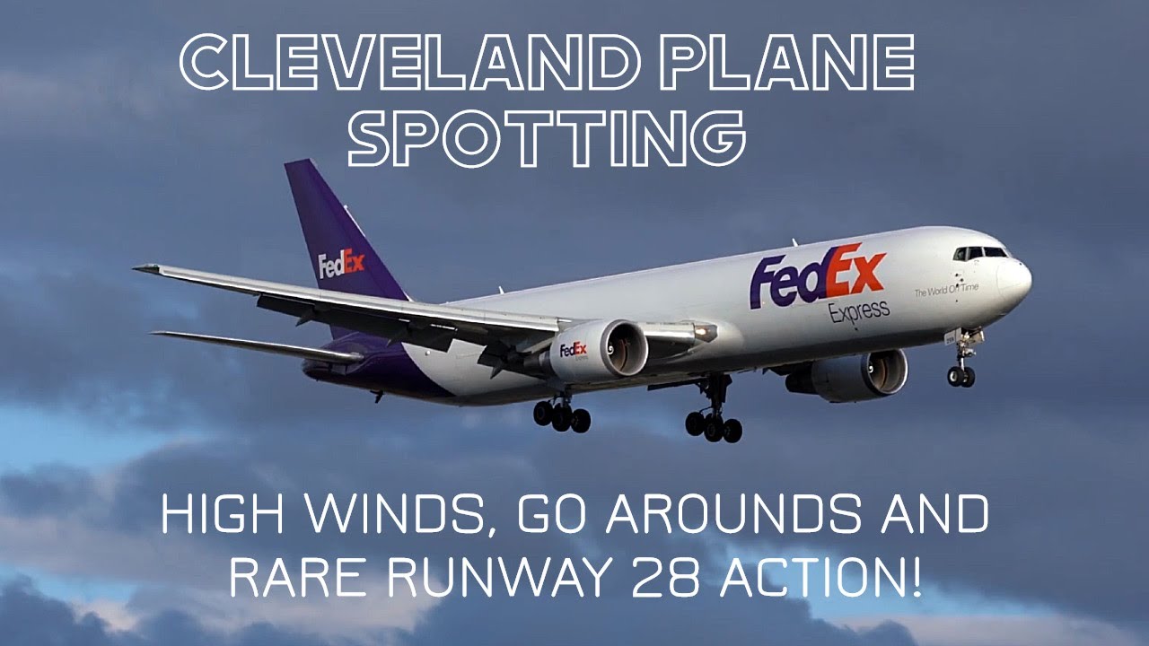 Another Windy Cleveland Plane Spotting Video! Delta 757 and Rare Runways 28 Arrivals 4K
