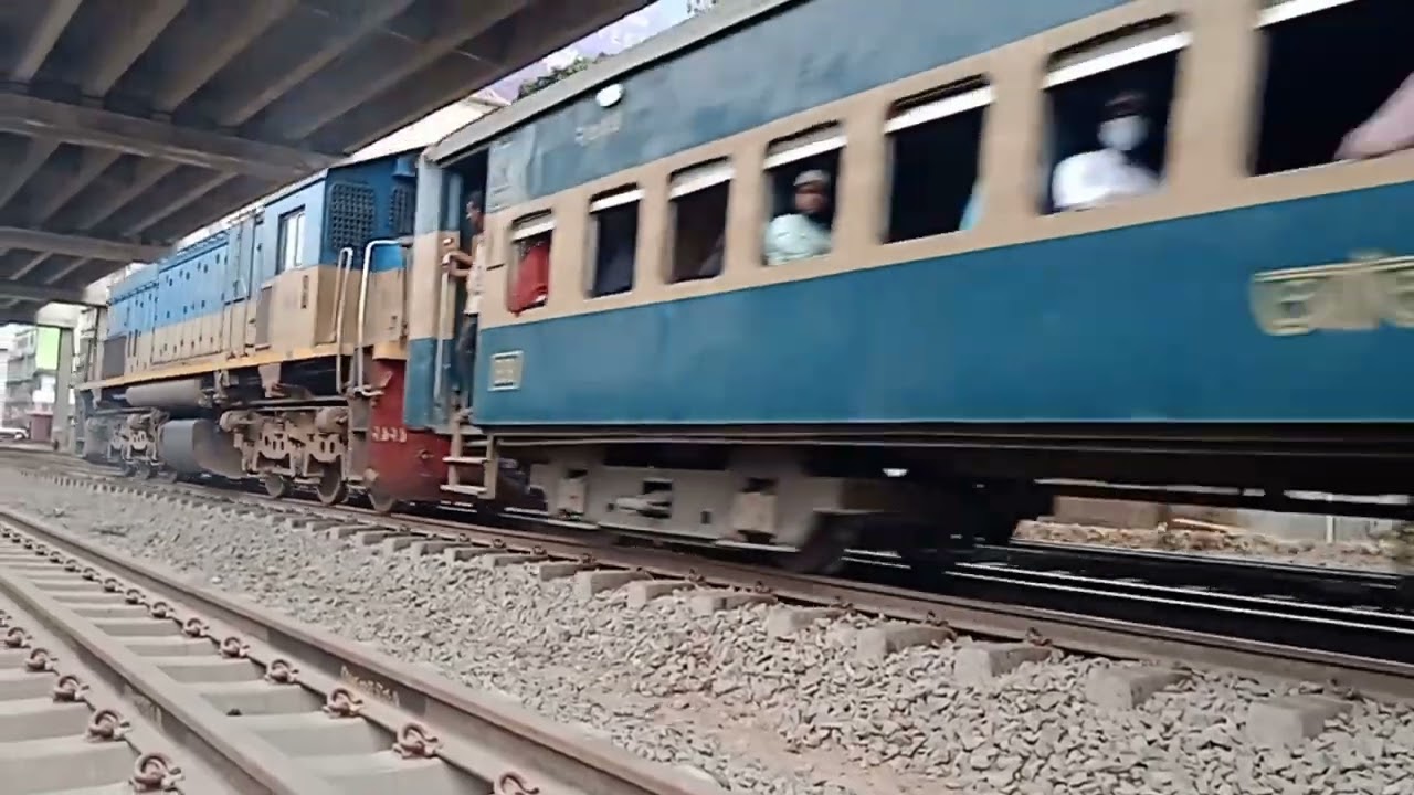 Double Train Crossing | Amazing Train Meet & Pass at Railway Line | Bangladesh Railway