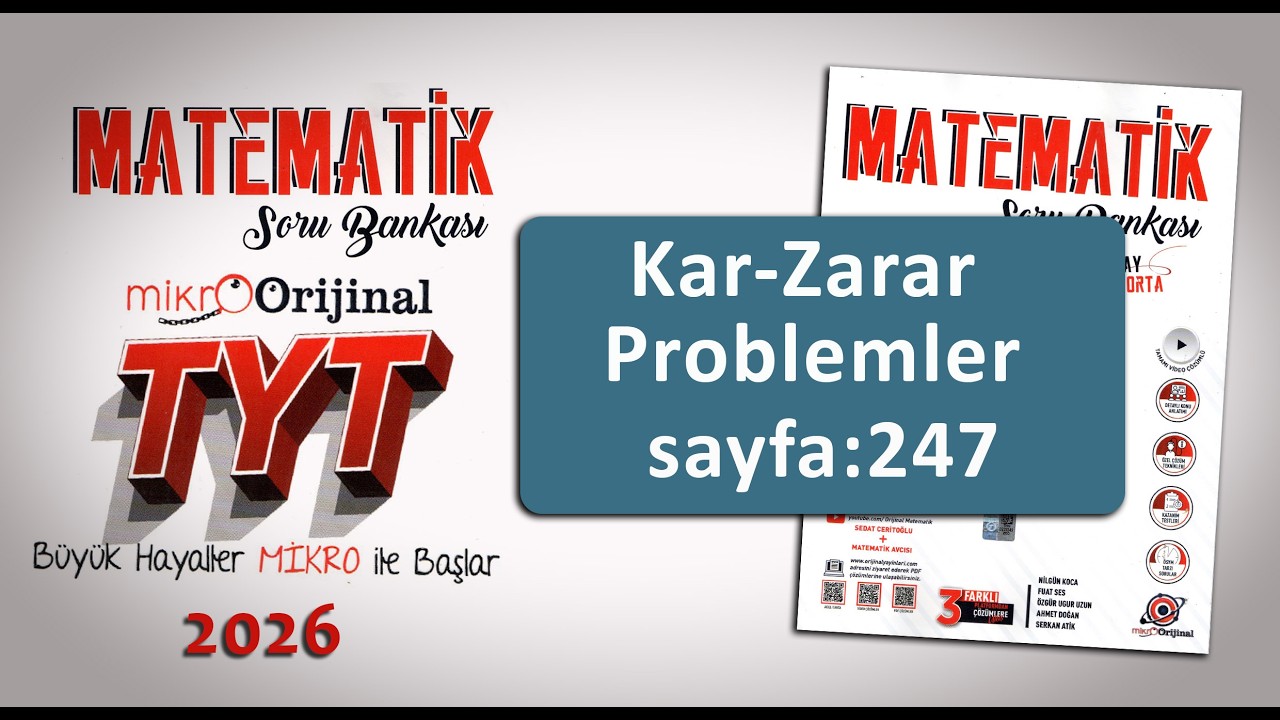 Karar-Zarar Prob Sayfa: 247 Mikro Orijinal TYT Matematik Soru Çözümleri #tytmatematik #mikroorijinal