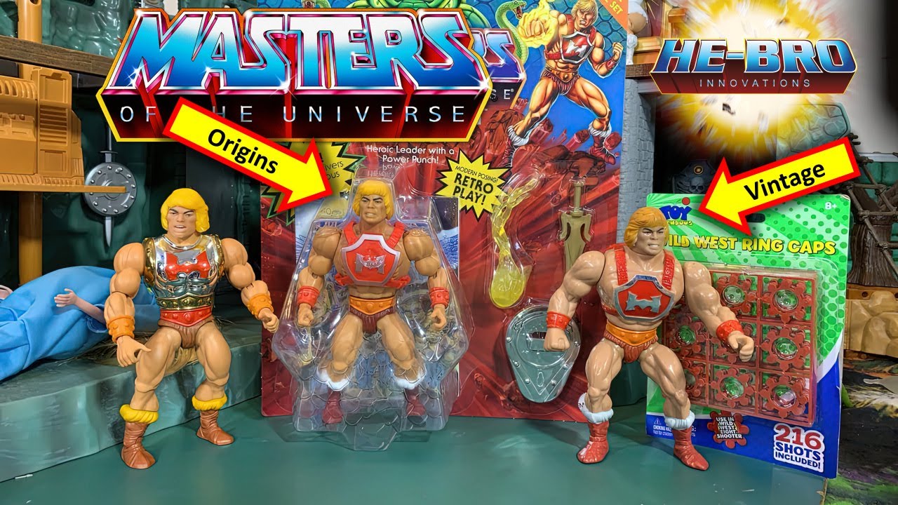 Thunder punch, He-Man compare origins to vintage (cap action too)