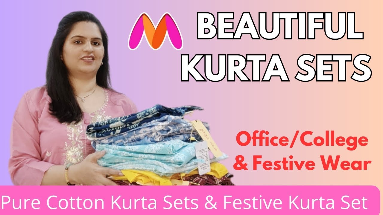 Myntra Kurta Sets Haul|🛍️Myntra Pure Cotton Kurta Sets & Festive Kurta Set✨