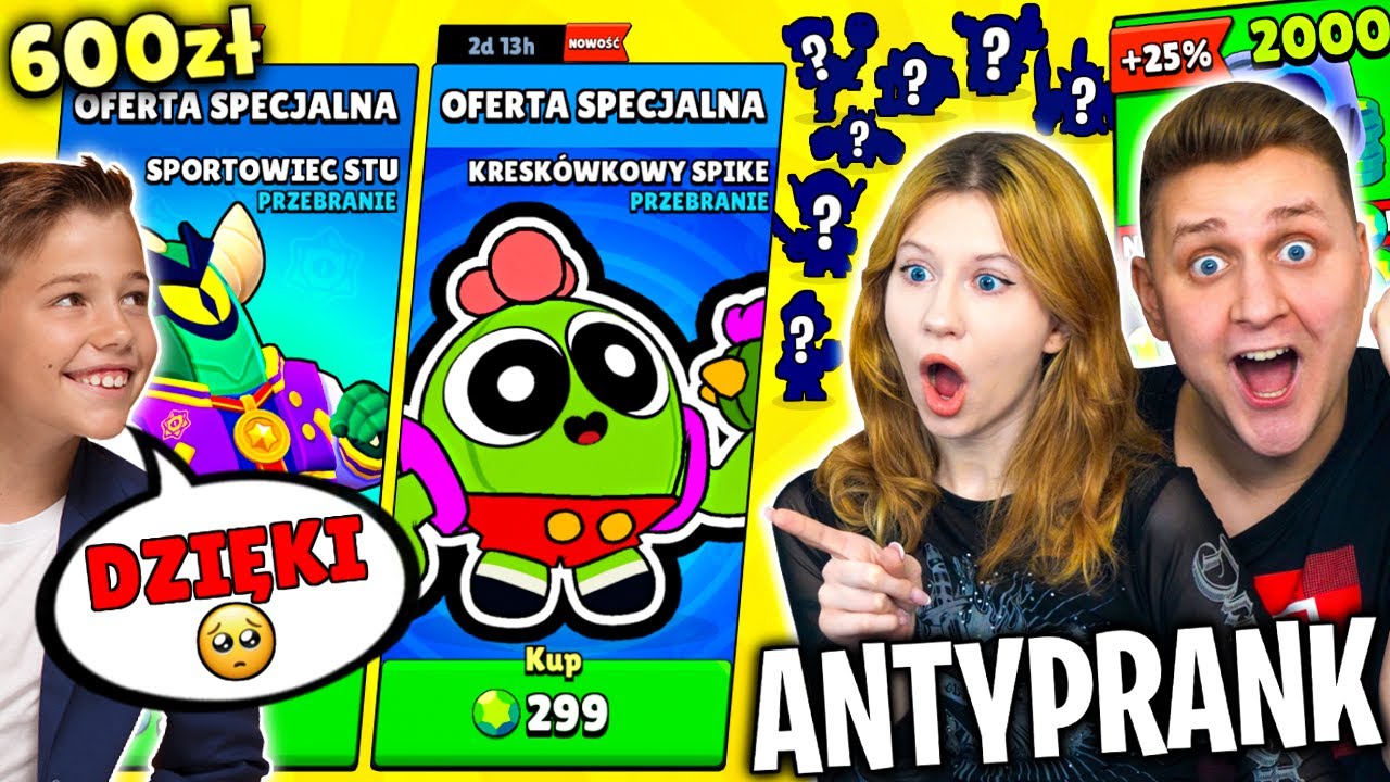 💖SPEŁNIAMY MARZENIA WIDZ&Oacute;W w BRAWL STARS! *ANTY PRANK* (2000 GEM&Oacute;W, LEGENDY i MEGA OPENING!)