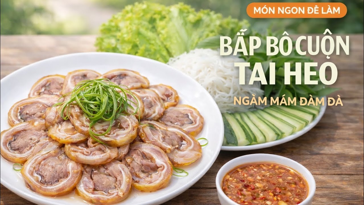 Bắp bò cuộn tai heo ngâm mắm nhĩ cùng nắm nêm siêu ngon , món không thể thiếu khi xuân đang về !!!