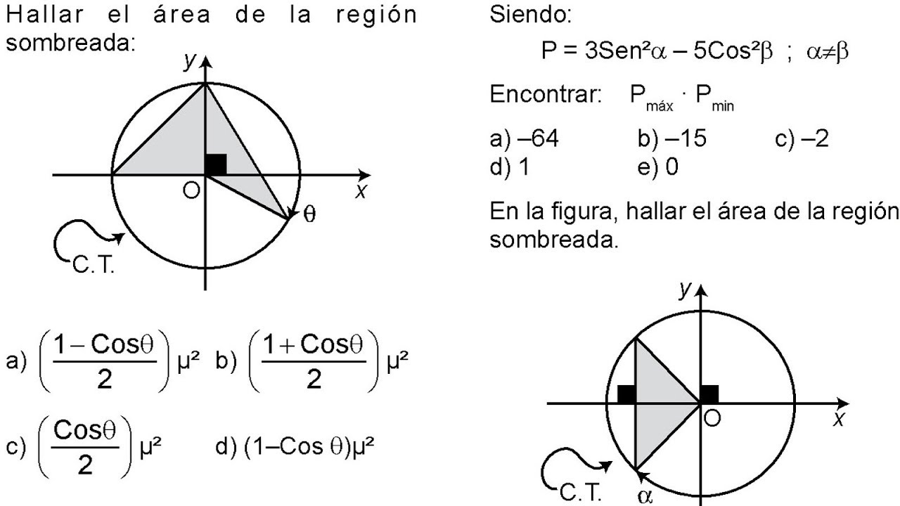 Círculo Trigonométrico Ejercicios Resueltos de Nivel 1 Línea Seno Coseno Tangente Cotangente